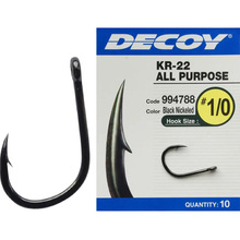 Набор крючков DECOY KR-22 05 12 шт Black Nickeled (4989540994733)