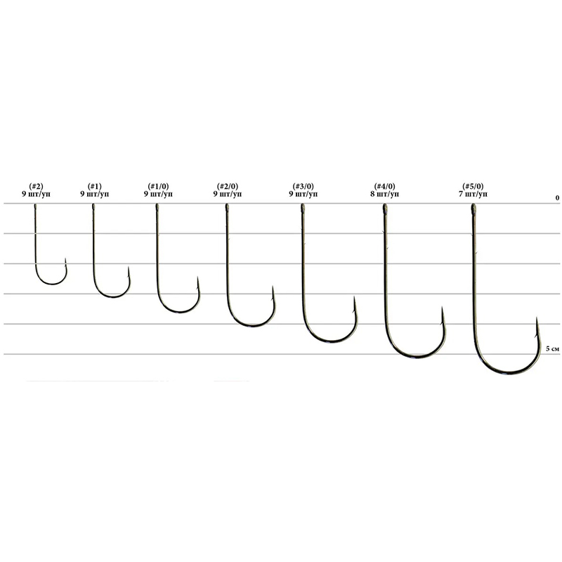 Набор крючков DECOY Worm4 Strong Wire #5/0 7 шт (4989540800379) Материал Сталь