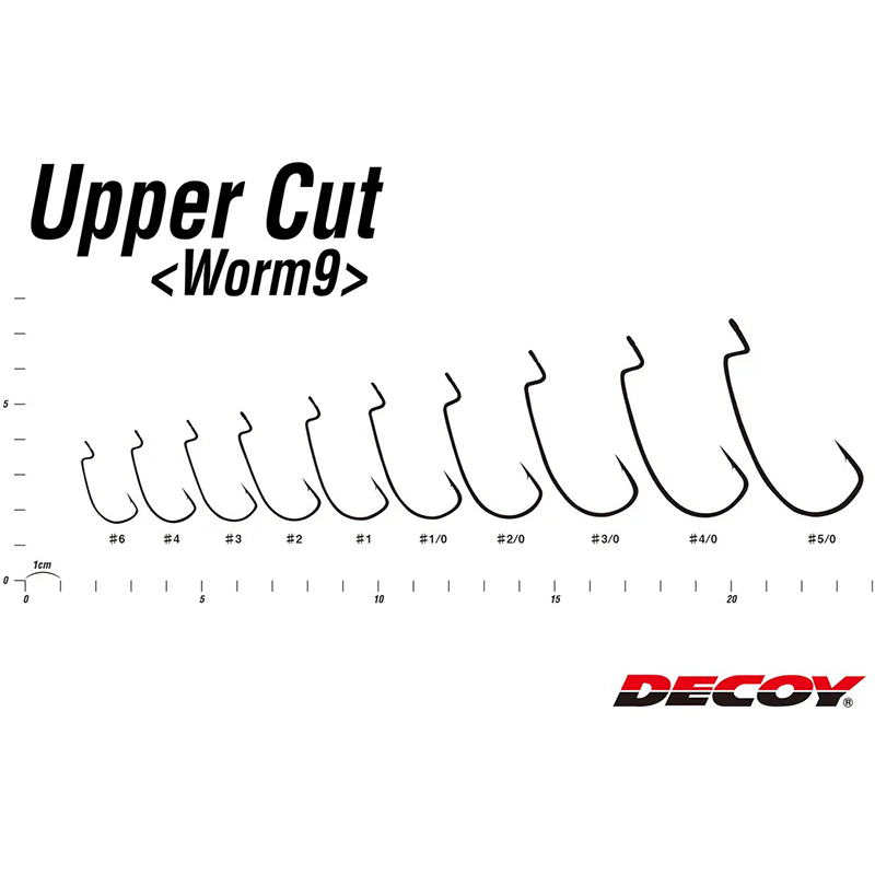 Набір гачків DECOY Worm9 Upper Cut #1/0 9 шт (4989540802045) Матеріал Сталь