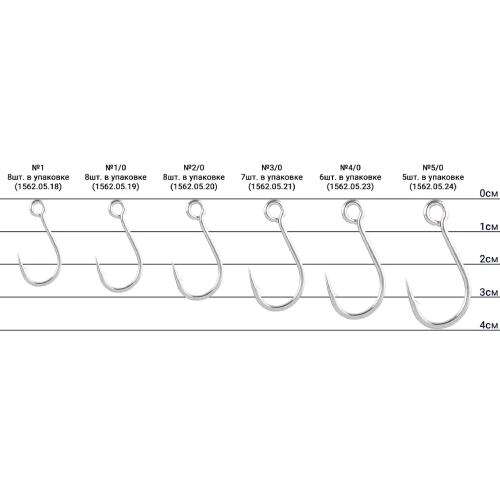 Набор крючков DECOY Single27 Pluggin Single 2/0 8 шт (4989540807453) Материал высококачественная сталь
