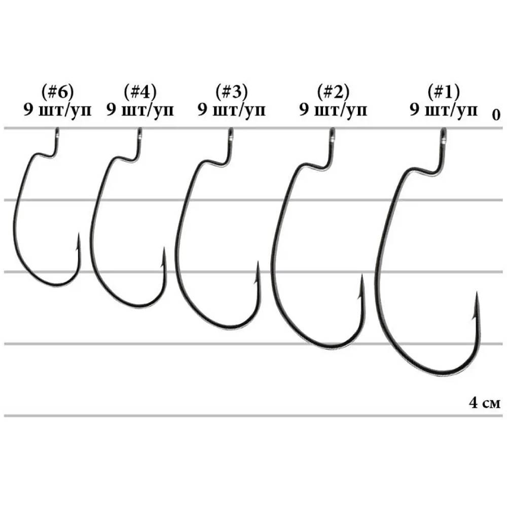 Набор крючков DECOY Worm19 S.S. Hook 03 9 шт (4989540810354) Головка ушко