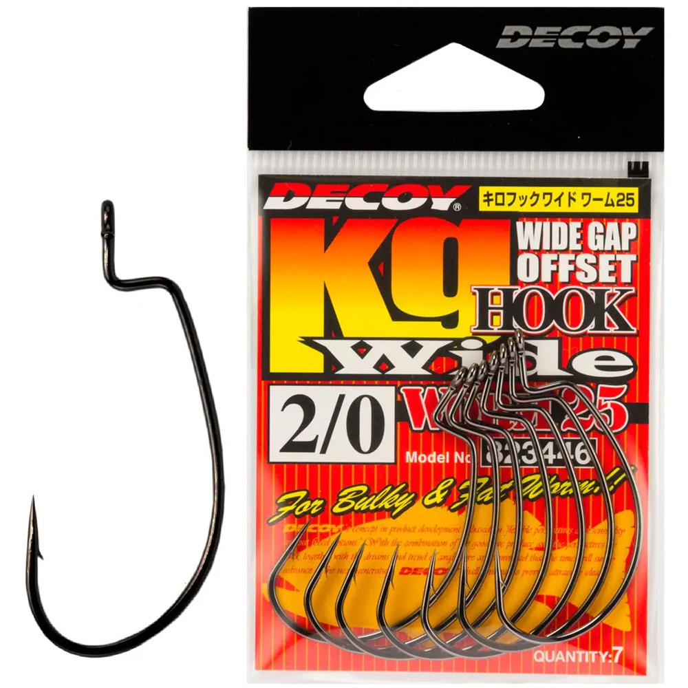 Гачок DECOY Worm25 Hook Wide 1/0 8 шт (4989540823439)