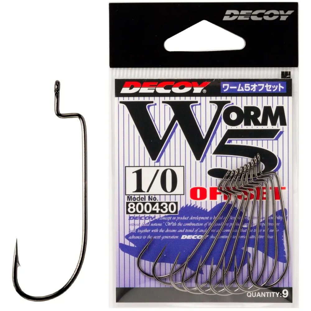 Крючок Decoy Worm5 Offset 1/0 9 шт (4989540800430)
