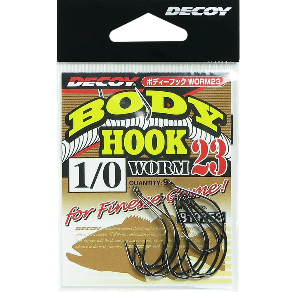 Гачок DECOY Worm23 Body Hook #1/0 9 шт (4989540819753)