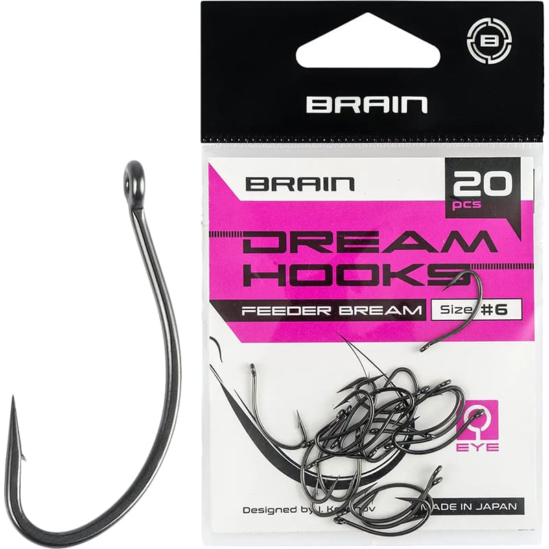 Набір гачків BRAIN Dream Hooks Feeder Bream #6 20 шт (1858.55.62) Матеріал Сталь