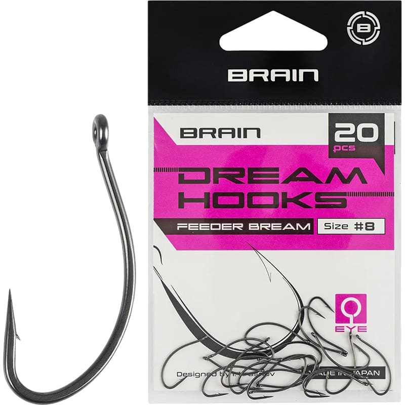 Набір гачків BRAIN Dream Hooks Feeder Bream #8 20 шт (1858.55.61) Матеріал Сталь