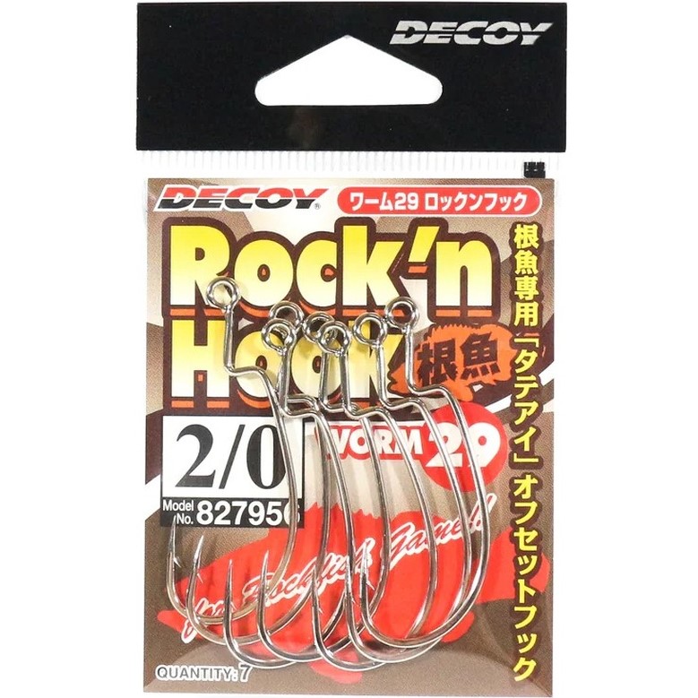 Набор крючков DECOY Worm29 Rockn Hook #2/0 7 шт (4989540827956)