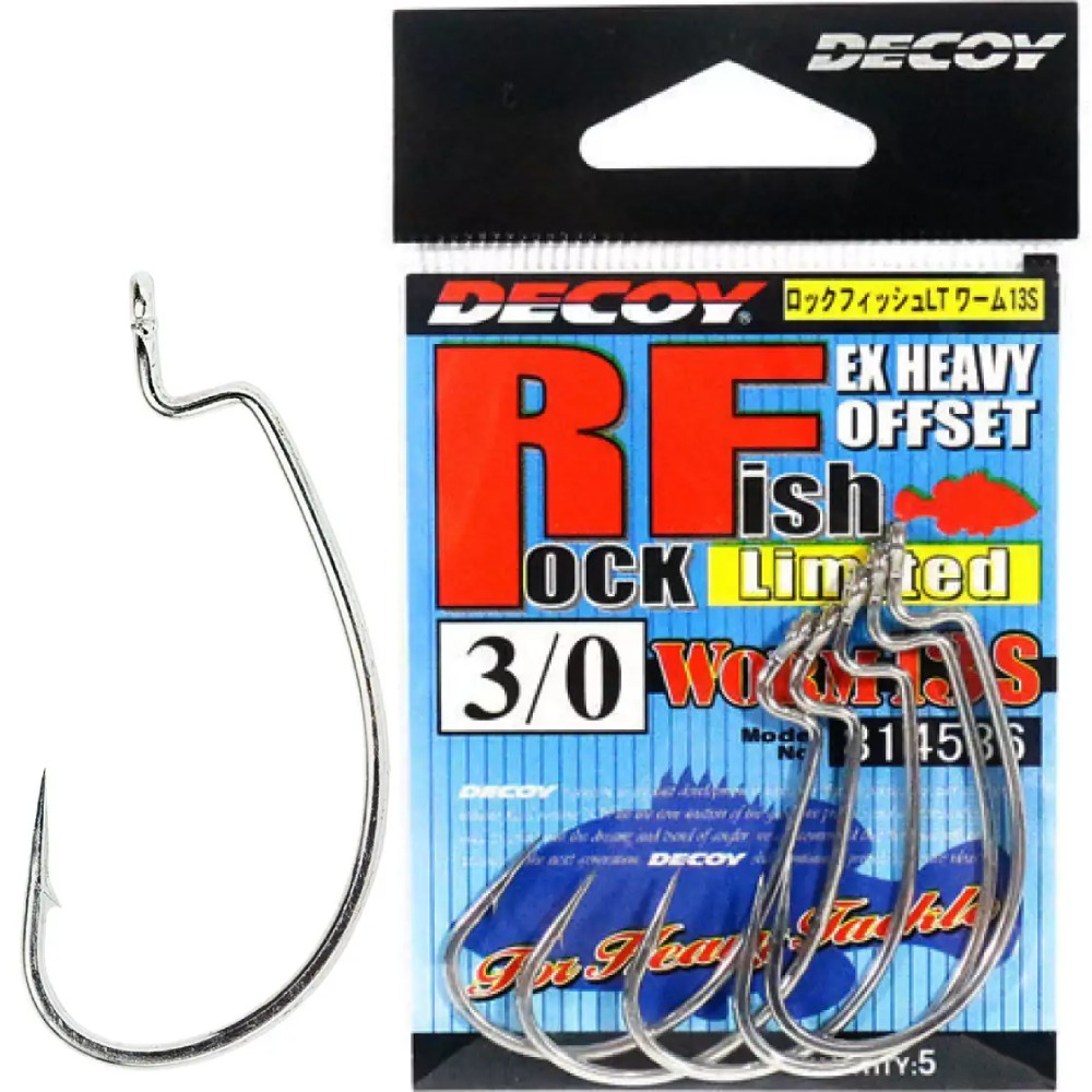 Набір гачків DECOY Worm13S Rock fish Limited 3/0 5 шт (4989540814536)