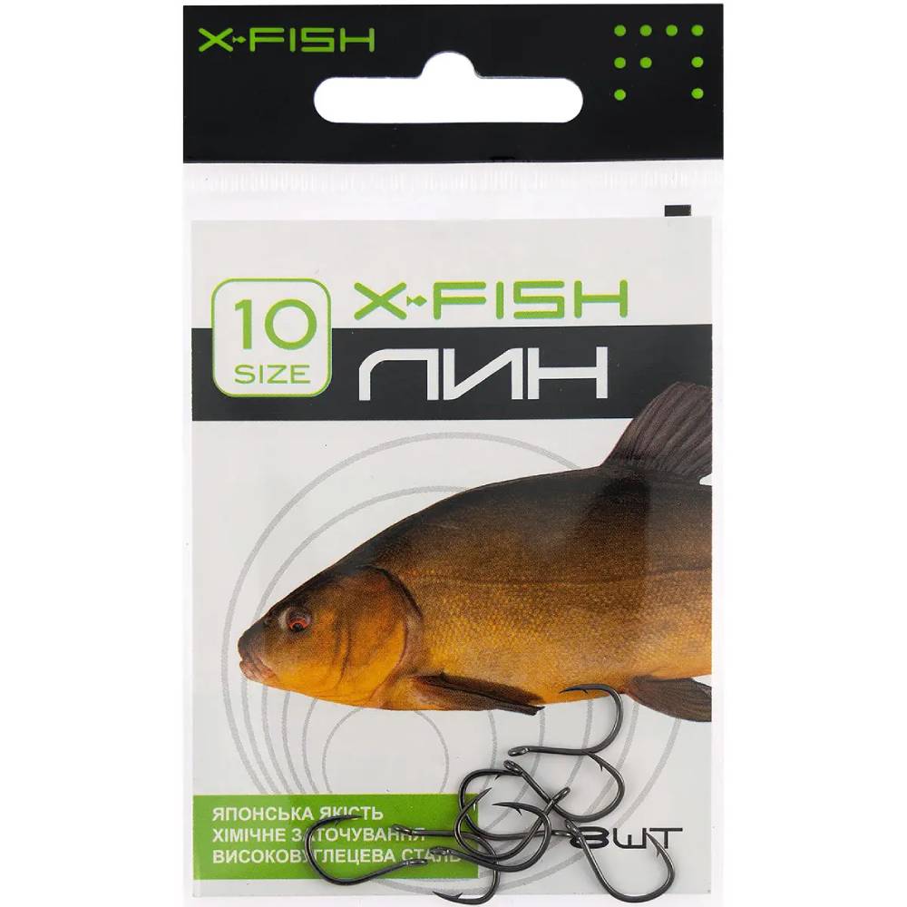 Набір гачків X-Fish Лін #10 8 шт (D10050#10) Матеріал Високовуглецева сталь