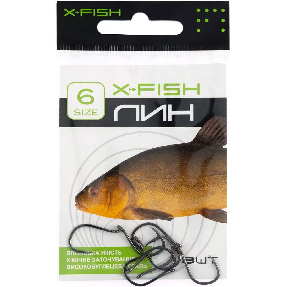 Набір гачків X-Fish Лін #6 8 шт (D10050#6) Матеріал Високовуглецева сталь
