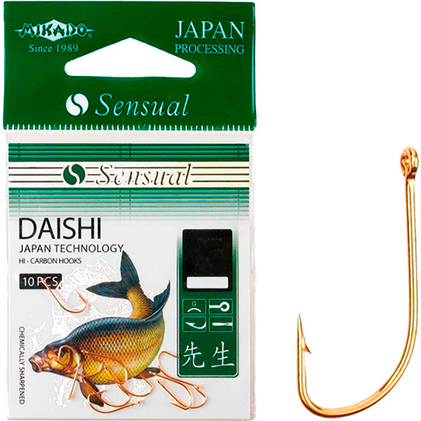 Набор крючков MIKADO Sensual Daishi №14 10 шт Gold (HS013-14G)