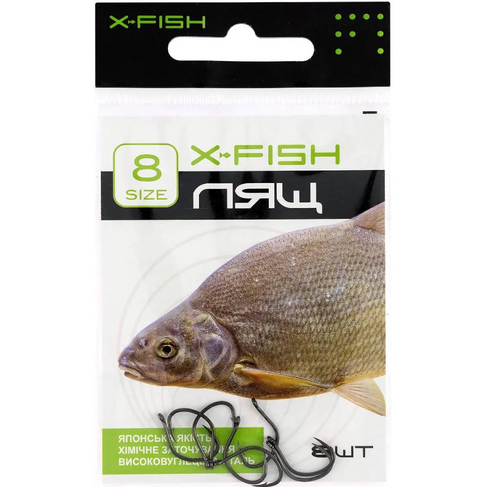 Набір гачків X-Fish Лещ #8 8 шт (D11250#8) Матеріал Високовуглецева сталь