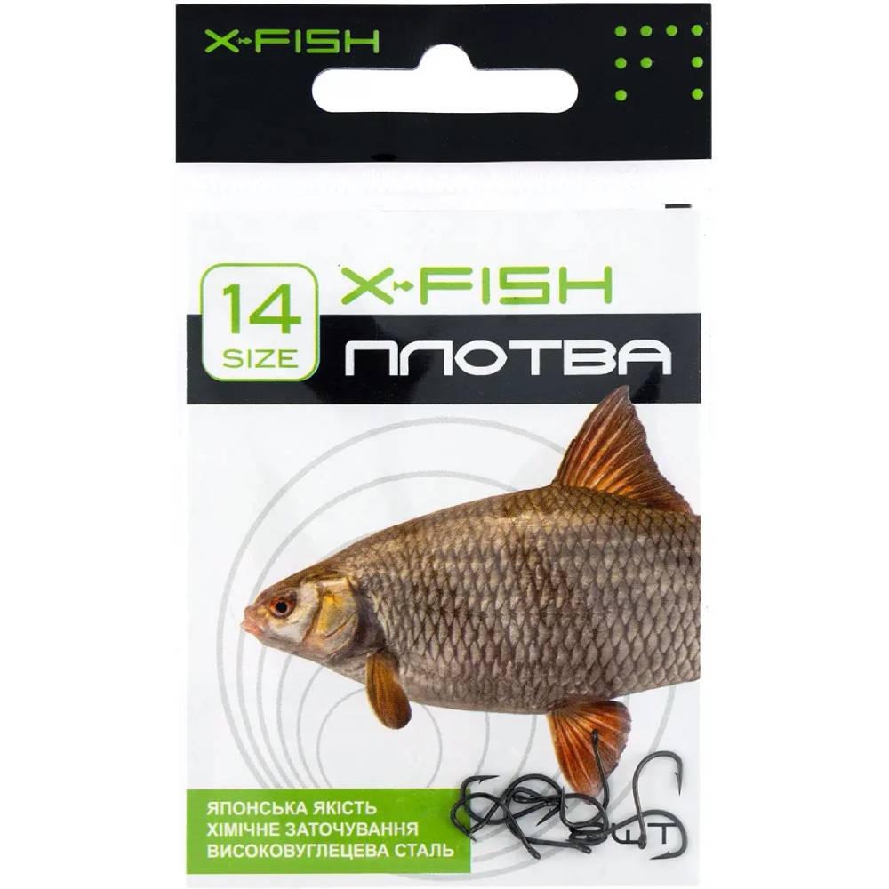 Набір гачків X-Fish Плітка #14 8 шт (D10150#14) Матеріал Високовуглецева сталь