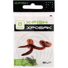 Крючок X-Fish Червь #8 8 шт (D10350#8)