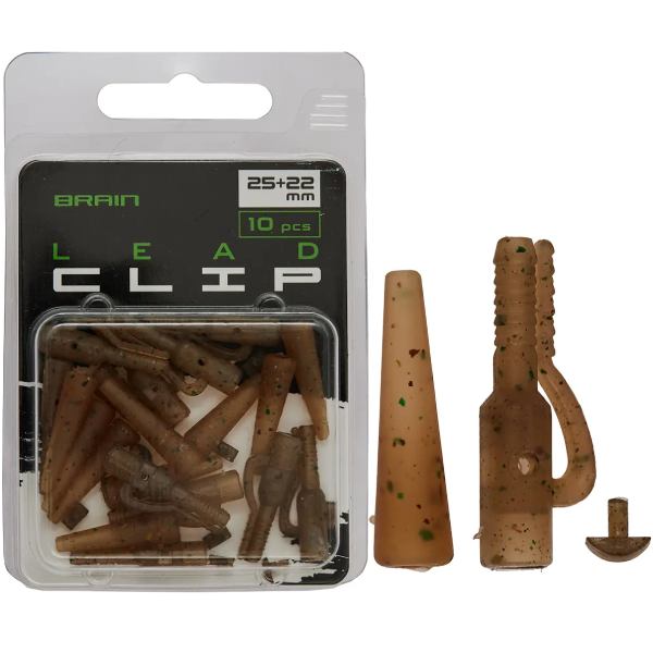 Безпечна кліпса BRAIN Lead Clip With Cone 25+22 мм 10 шт Camo (1858.25.06)