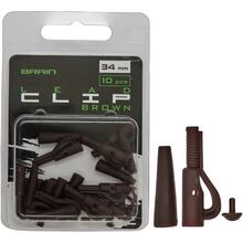 Безпечна кліпса BRAIN Lead Clip With Stopper 34 мм 10 шт Brown (1858.24.98)