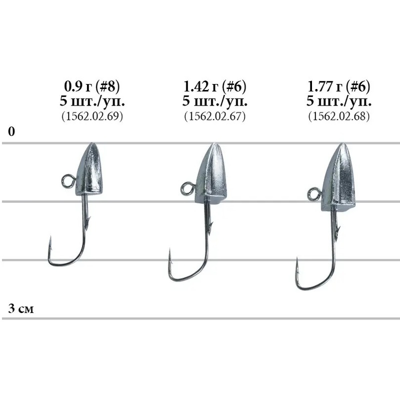 Набір джиг-головок DECOY SV-51 Delta Magic #04 1.8g 5 шт (4989540821114) Розмір гачка 4