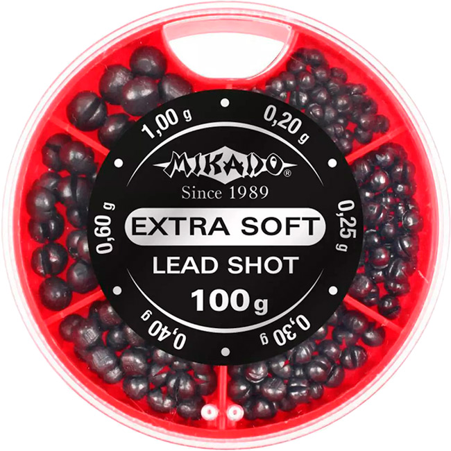 

Набор грузов MIKADO Extra Soft Lead Shot 100 г (OMS-DA-100), Тягарці дріб Extra Soft Lead Shot набір 100гр