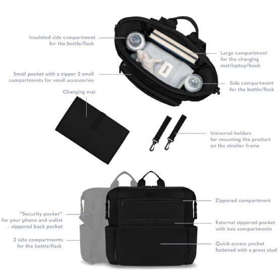 Рюкзак LIONELO Cube Black Carbon (LO-CUBE BLACK) Вес 1