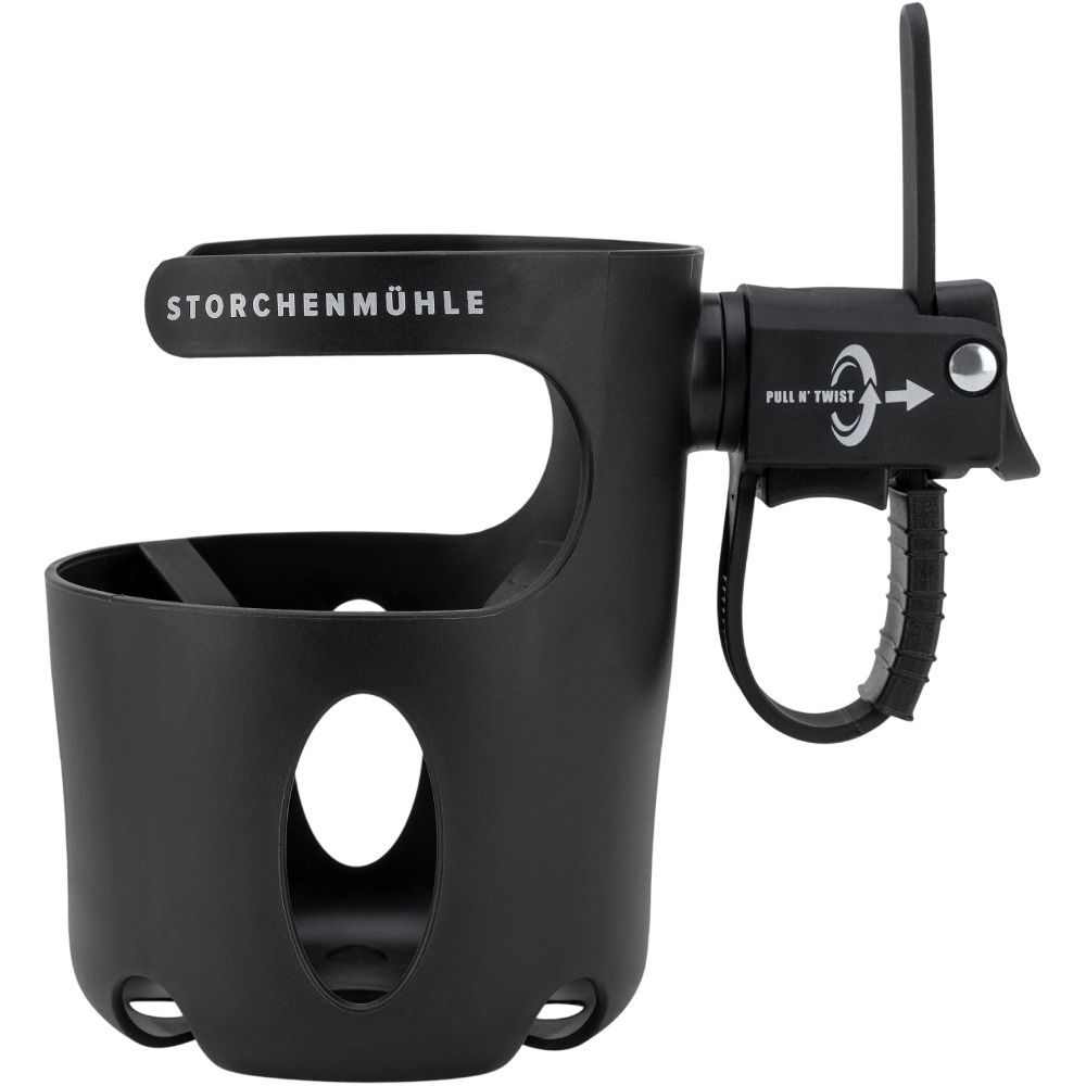 Подстаканник STORCHENMUHLE Black (129-199-200) Особенности Универсальный, подходит для всех колясок; Установка с помощью ремня; Возможность поворота на 360°