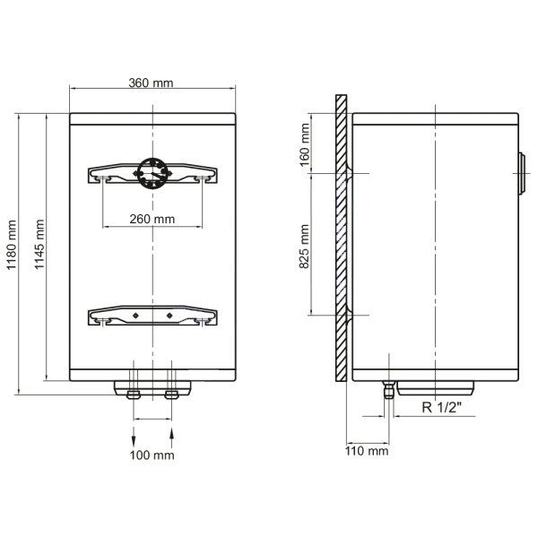 Бойлер ARTI WH V Slim 80L/1 Об'єм баку 80 л