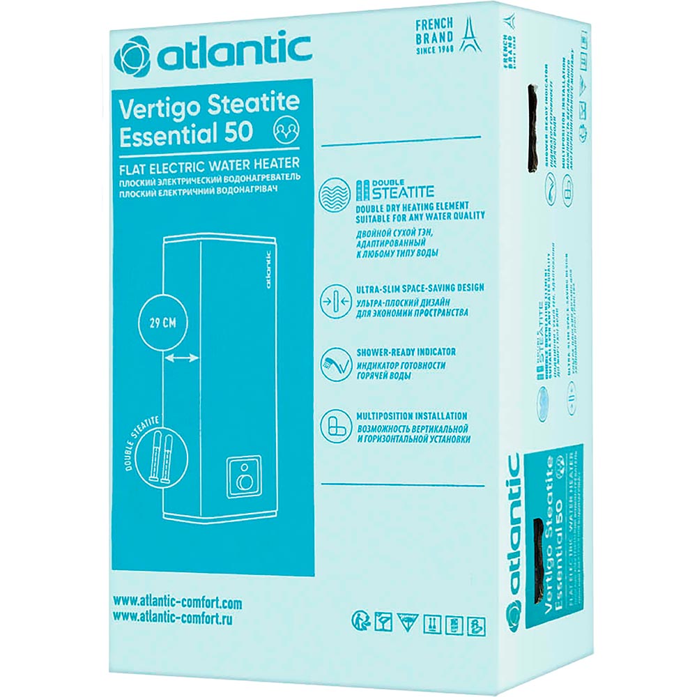 Бойлер ATLANTIC Vertigo Steatite Essential 50 MP-040 2F 220E-S Мощность 1500