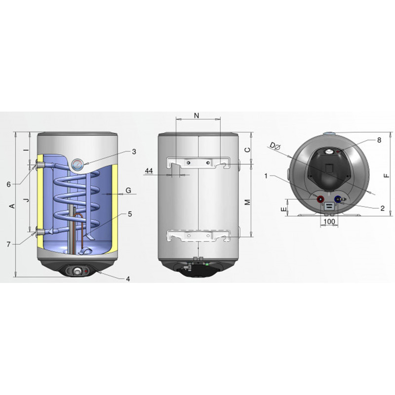 Замовити Бойлер ELDOM BG 150 2KW WV15046SLD HITET