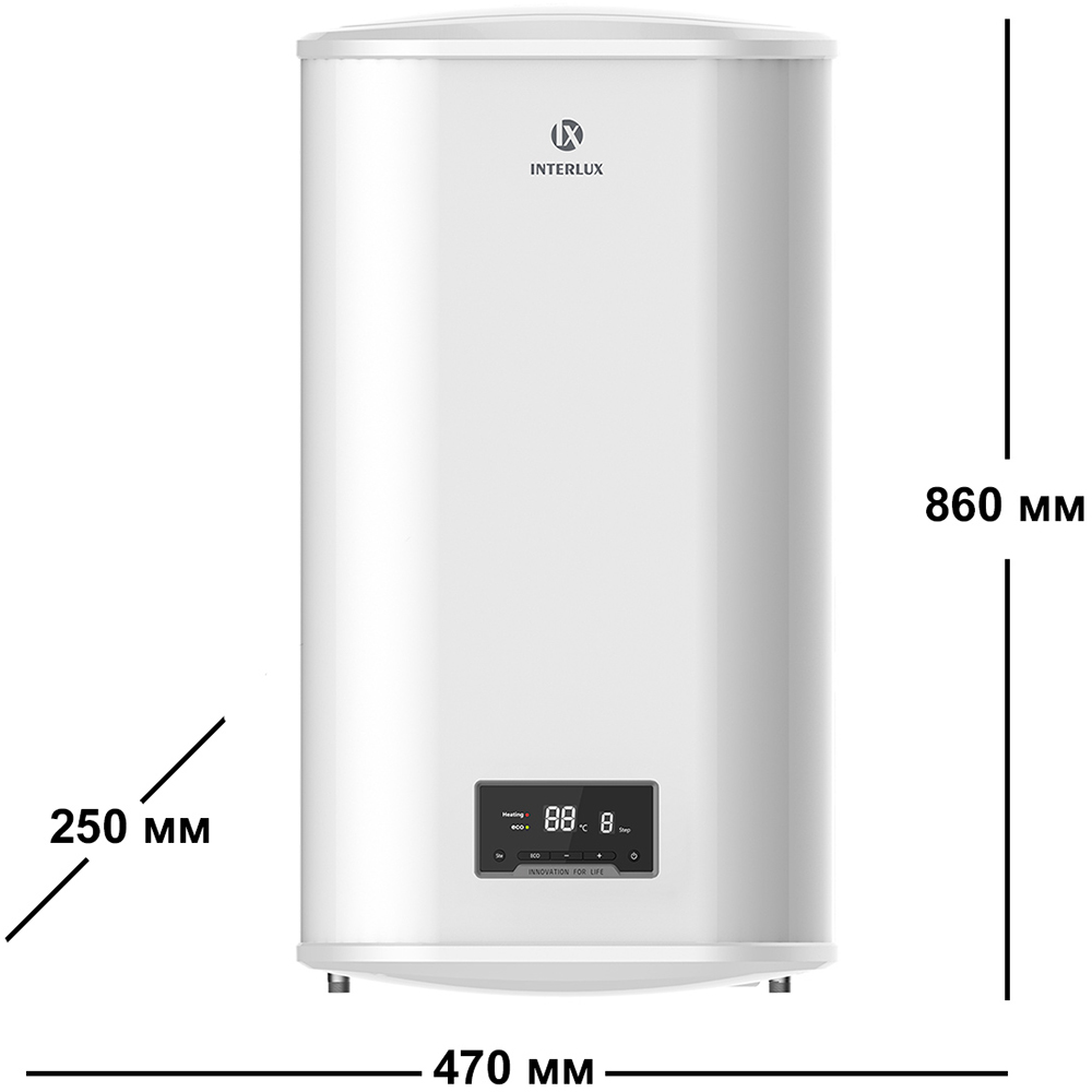 Бойлер INTERLUX ILDH-50DM Способ установки универсальный
