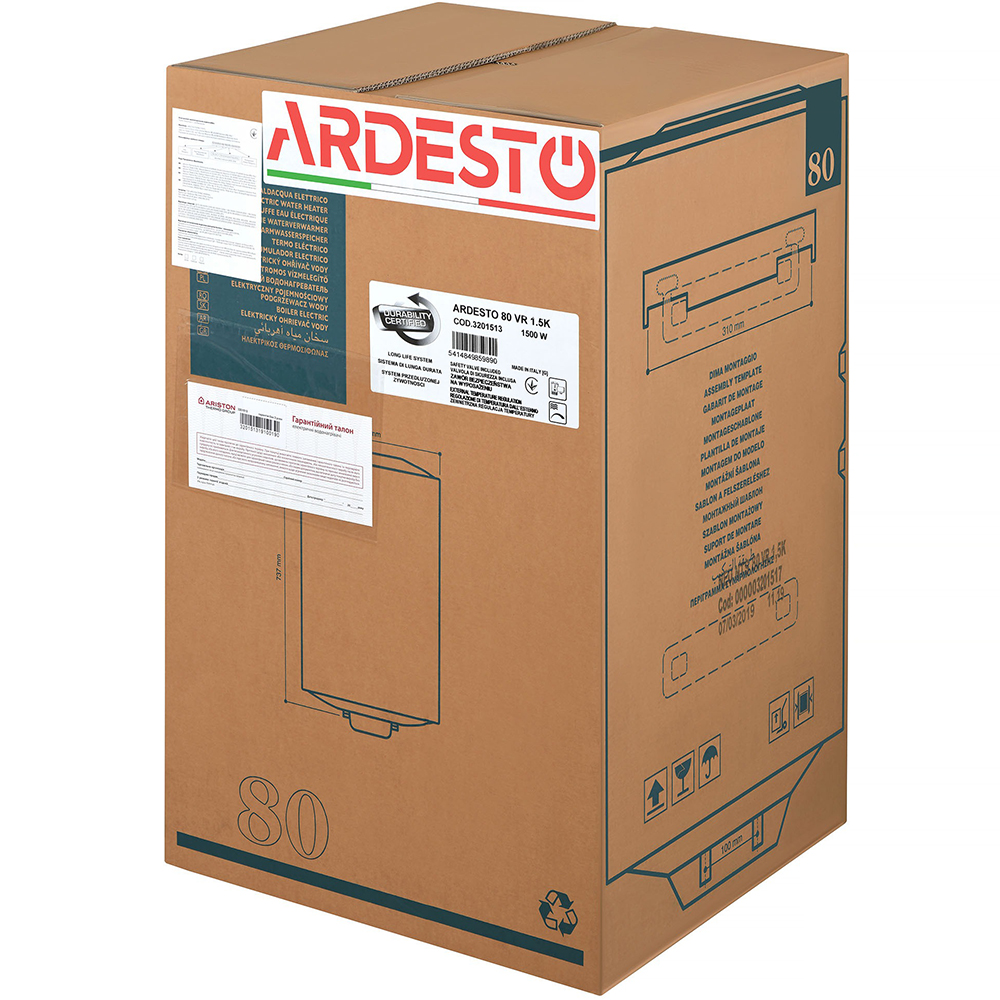 Бойлер ARDESTO NEU NTS 80 V (4015009) Мощность 1500