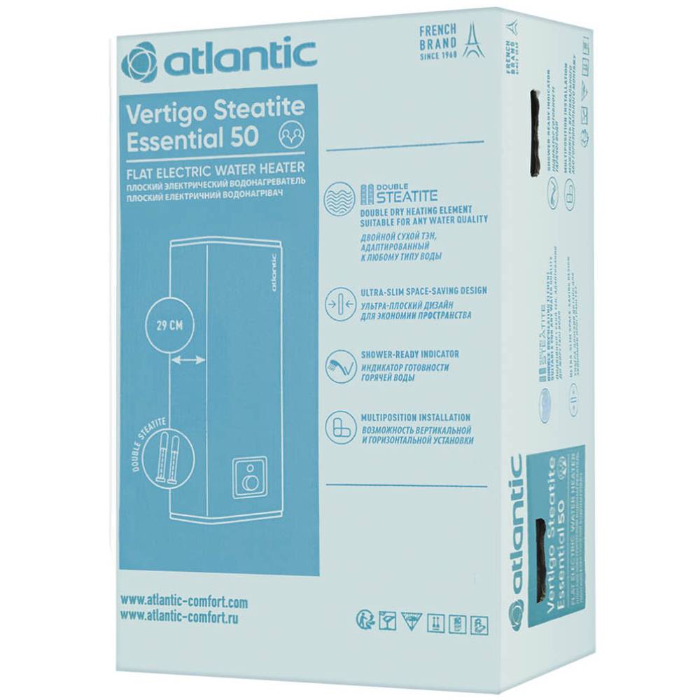 Замовити Бойлер ATLANTIC Vertigo Steatite Essential 50 MP-040 2F 220E-S 1500W (GE)