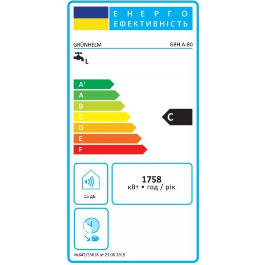 Бойлер GRUNHELM GBH A-80 (52815) Об'єм баку 80 л