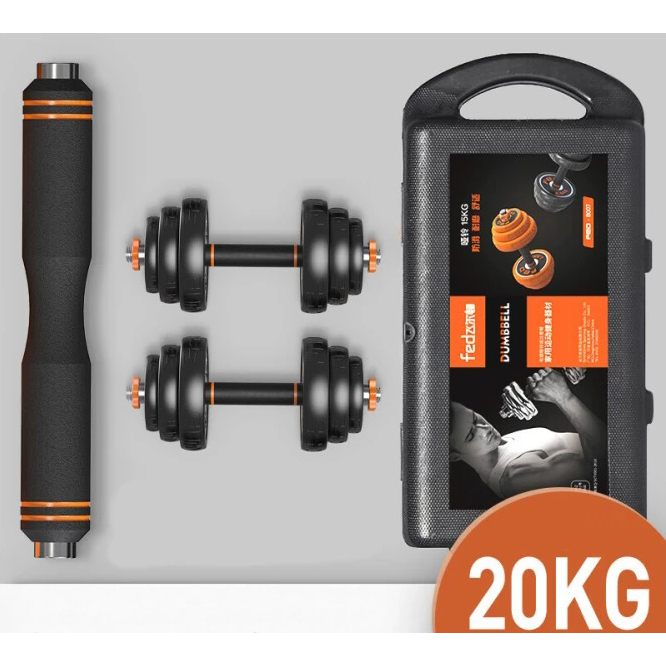 Гантелі FED 20 кг black (749233) Материал Матеріал грифу: Пластик; Матеріал млинців: Сталь