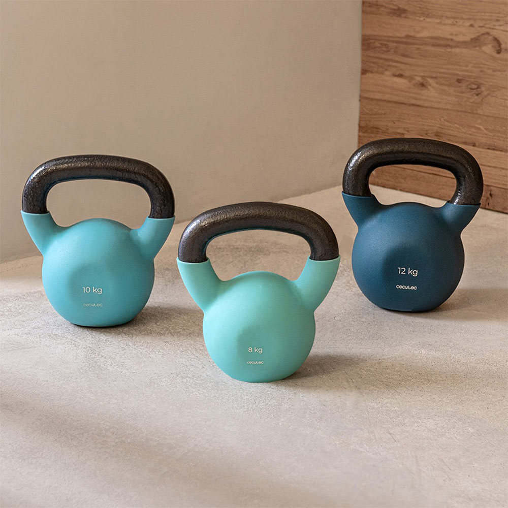 Гиря CECOTEC Drumfit KettleBell 12000 Neo 12 кг (CCTC-07205) Дополнительно неопреновое покрытие; эргономичная рукоятка длиной 18 см; плоское дно