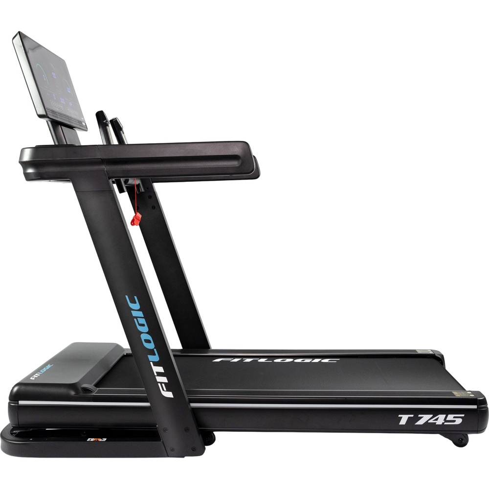 Беговая дорожка FITLOGIC T745 Дополнительно Bluetooth; беспроводная зарядка; подсветка; поддержка Zwift и Kinomap; аварийный ключ безопасности; система напоминания о техническом обслуживании