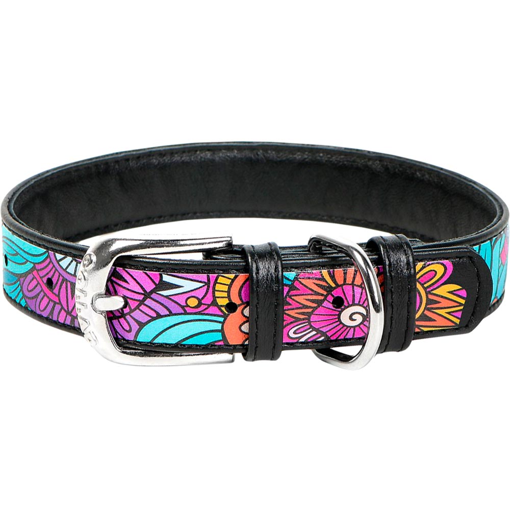 

Ошейник для собак WAUDOG Design с QR Лето XL 35 мм 46 - 60 см Black (37831), Нашийник шкір. Design з QR пасп., "Літо", Ш 35 мм,