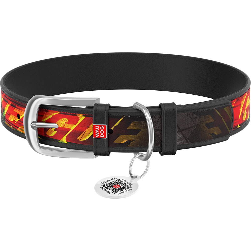 

Ошейник для собак WAUDOG Лига справедливости с QR 25 мм 37-48 см Black (0025-1010-01), Нашийник Design з QR пасп., "Ліга справедливості",