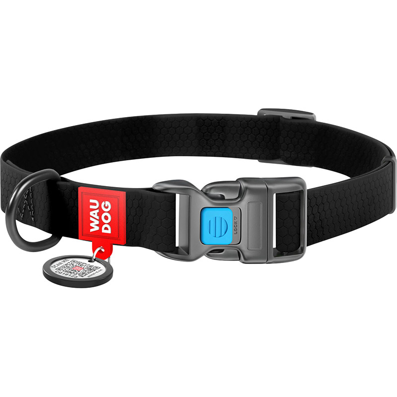 

Ошейник для собак WAUDOG Waterproof c QR 25 мм 31-49 см Black (27721), Нашийник Waterproof c QR пасп., пласт. пряжка, Ш 2