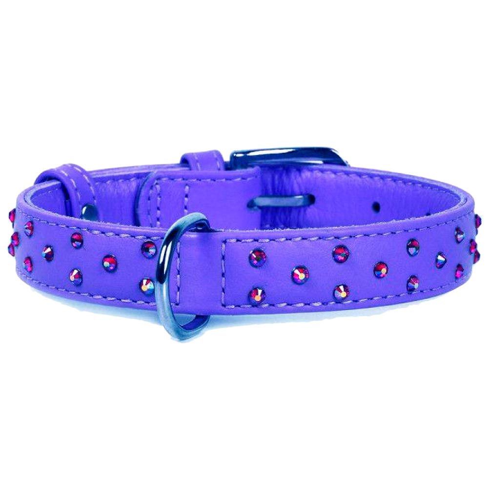 

Ошейник WAUDOG Glamour со стразами Ш 25 мм, Д 38-49 см Purple (32799), Нашийник Glamour з QR пасп., з стразами, Ш 25 мм,