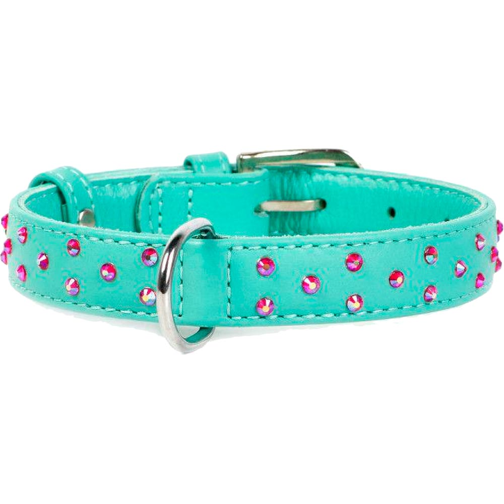 

Ошейник WAUDOG Glamour со стразами Ш 25 мм, Д 38-49 см Mint (327913), Нашийник Glamour з QR пасп., з стразами, Ш 25 мм,