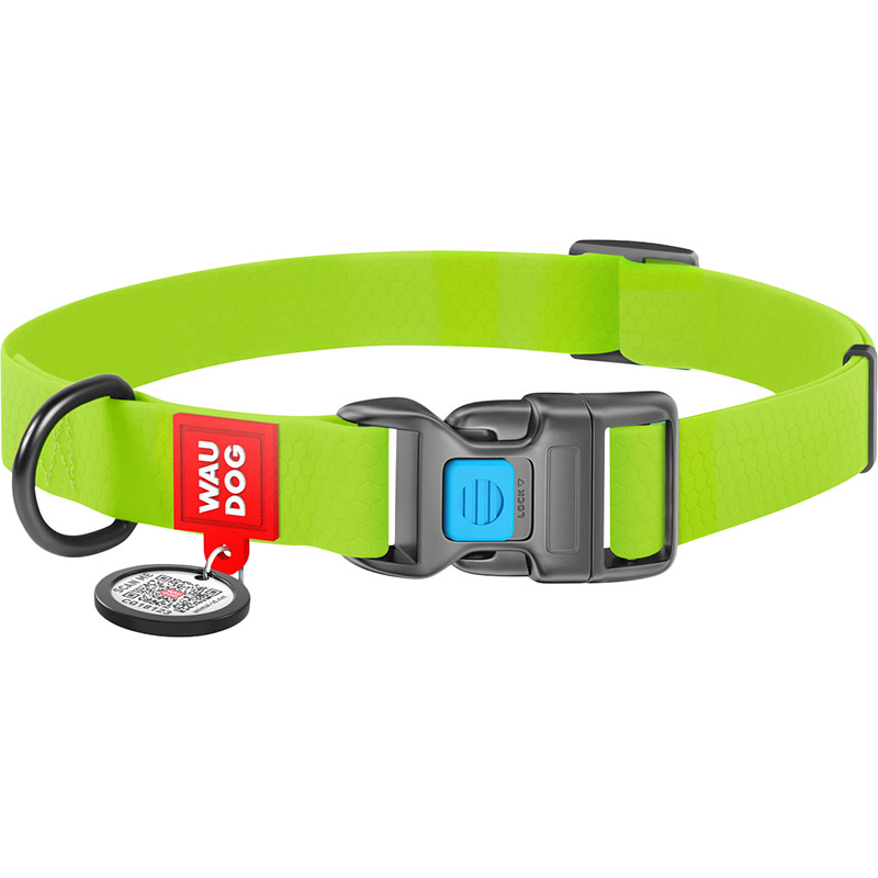 

Ошейник для собак WAUDOG Waterproof c QR 25 мм 35-58 см Green (27775), Нашийник Waterproof c QR пасп., пласт. пряжка, Ш 2