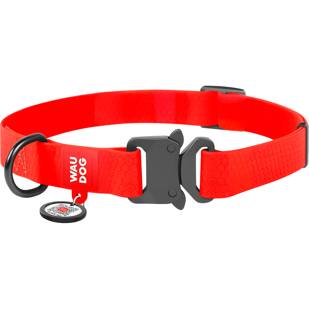

Ошейник для собак WAUDOG Waterproof c QR 20 мм 24-40 см Red (27933), Нашийник Waterproof c QR пасп., металічна пряжка,