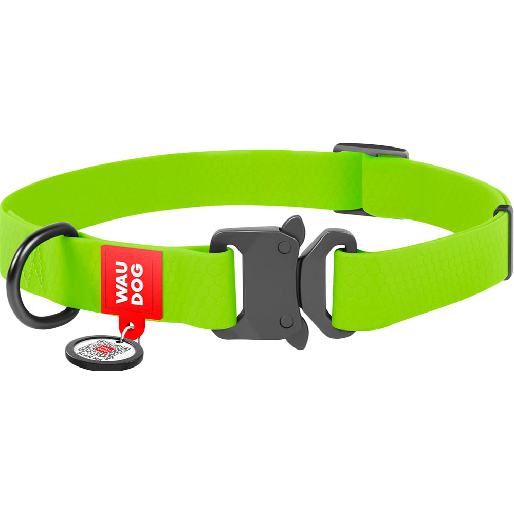 

Ошейник для собак WAUDOG Waterproof c QR 20 мм 24-40 см Green (27935), Нашийник Waterproof c QR пасп., металічна пряжка,