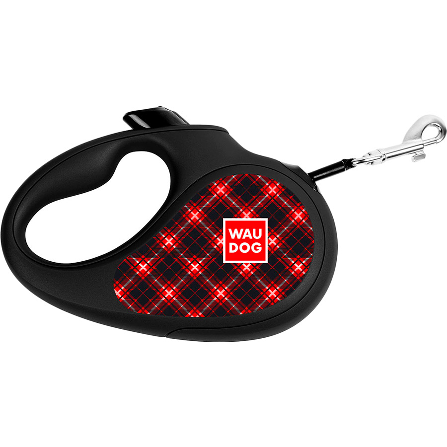 

Поводок-рулетка для собак WAUDOG R-leash Шотландка 5 м / 25 кг черный (8125-0098-01), Повідець-рулетка R-leash, "Шотландка", M, до 25 кг