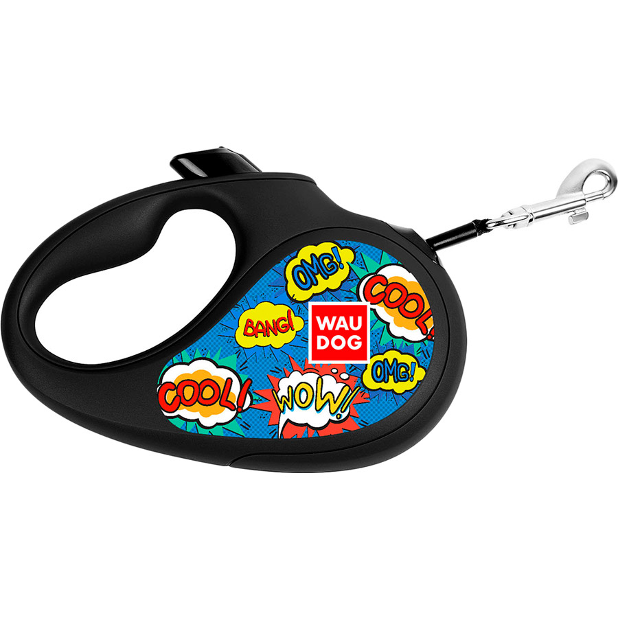 

Поводок-рулетка для собак Collar WAUDOG R-leash 5 м / 50 кг черный (8126-0087-01), Повідець-рулетка R-leash, "ВАУ", L, до 50 кг, 5 м,