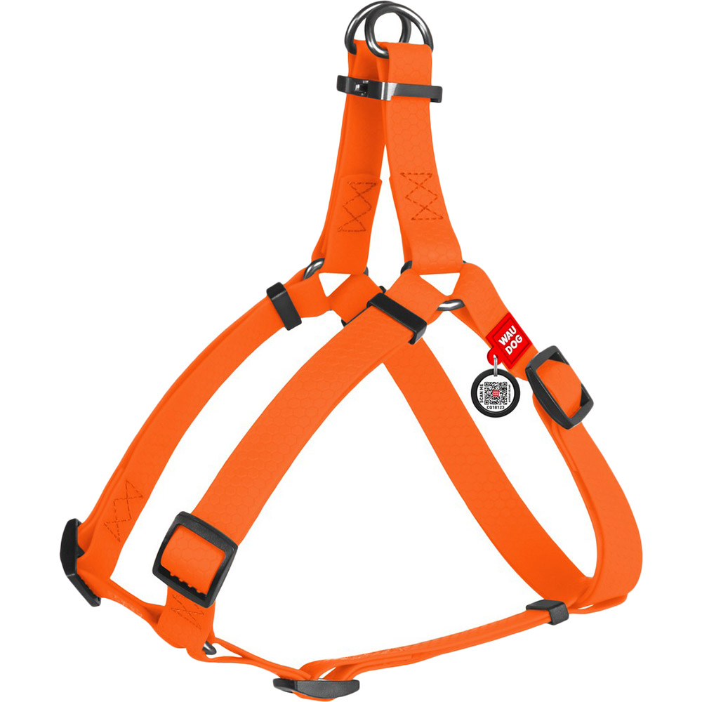 

Шлея для собак WAUDOG Waterproof размер S 40-55 см ширина 15 мм Orange (27644), Шлея Waterproof, c QR пасп., металічна пряжка, Ш 1
