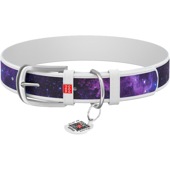 

Ошейник для собак WAUDOG Design с QR NASA21 размер XL длина 46-60 см ширина 35 мм White (3606-0148-15), Нашийник шкір. Design з QR пасп., "NASA21", L, Ш 3