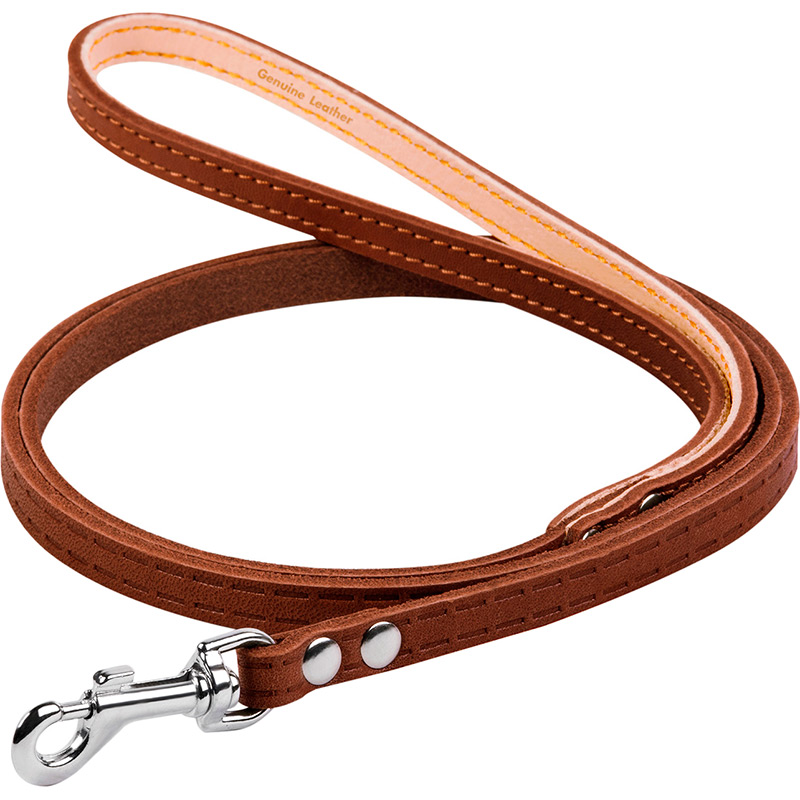 Поводок для собак COLLAR кожаный 122 см 10 мм Brown (04436)