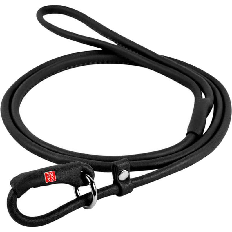 

Поводок-удавка для собак WAUDOG Soft 183 см 13 мм Black (73531), Повідець-зашморг шкір. Soft, круглий, Д 13 мм, Дов