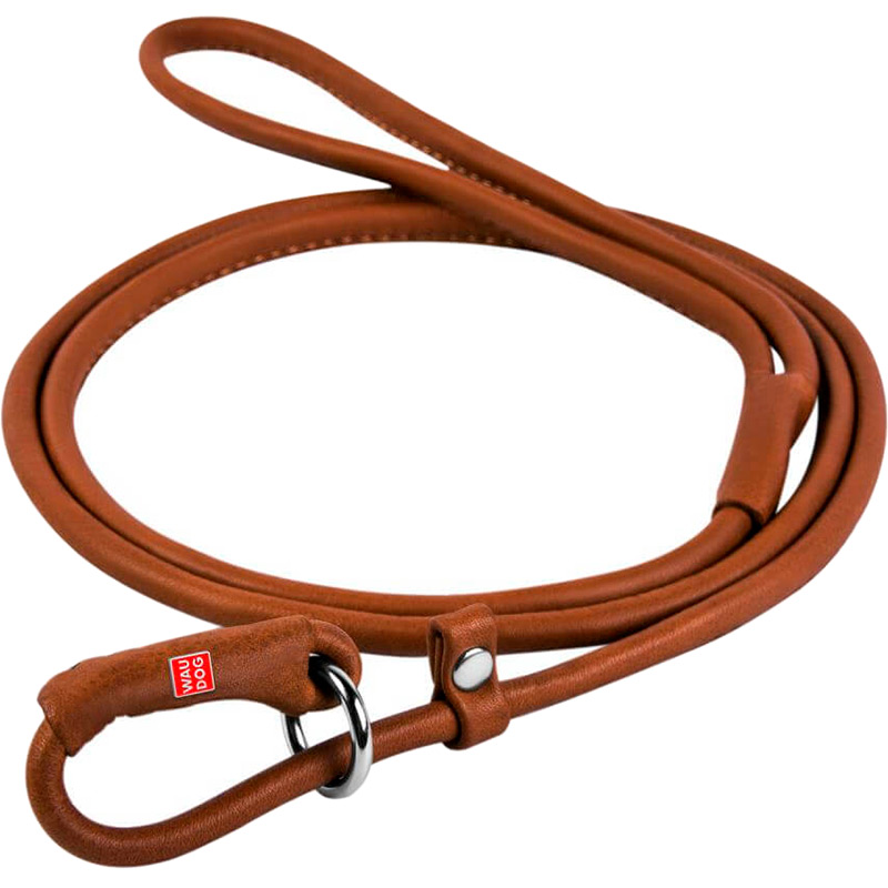 

Поводок-удавка для собак WAUDOG Soft 183 см 10 мм Brown (73526), Повідець-зашморг шкір. Soft, круглий, Д 10 мм, Дов