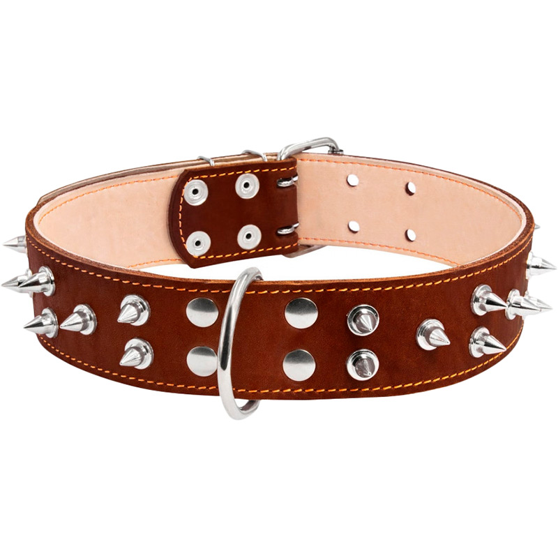 

Ошейник для собак COLLAR двойной с шипами 56-68 см 45 мм Brown (03646), Нашийник подвійний з шипами (Ш 45мм, Д 56-68см), к